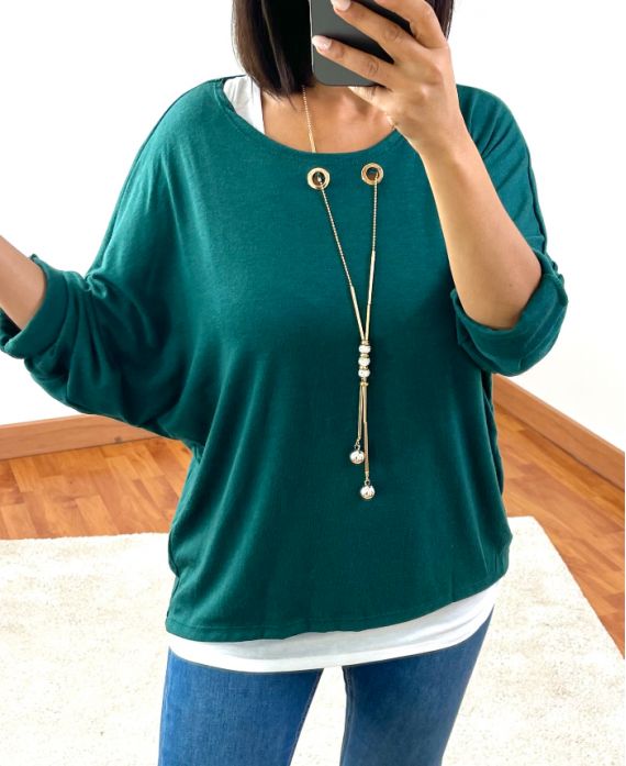 SWEATER 2 PIECES INTEGRATED JEWEL 8372 EMEURAUDE