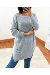 PULLOVER LONG 953 GRIS CLAIR