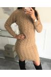 SWEATER DRESS TWISTS 948 CAMEL