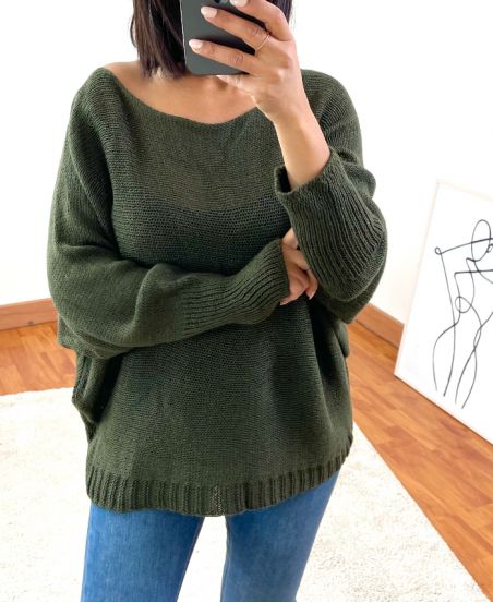 BASIC KNIT SWEATER 815 MILITARY GREEN