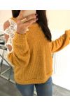 SHOULDER SWEATER LACE 9168 MUSTARD