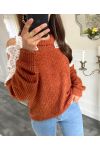 SWEATER SHOULDERS LACE 9168 BRICK