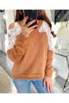 SCHOUDER SWEATER KANT 9168 CAMEL