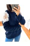 SWEATER SOFT SHOULDERS LACE 9169 NAVY BLUE