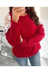SWEATER SOFT SHOULDERS LACE 9169 BURGUNDY