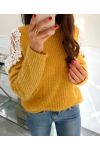 SWEATER SOFT SHOULDERS LACE 9169 MUSTARD