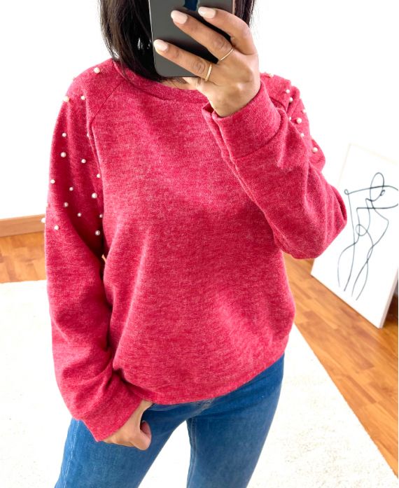SWEATER PEARLS 8285 RED