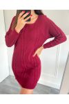 SWEATER DRESS 06 BURGUNDY