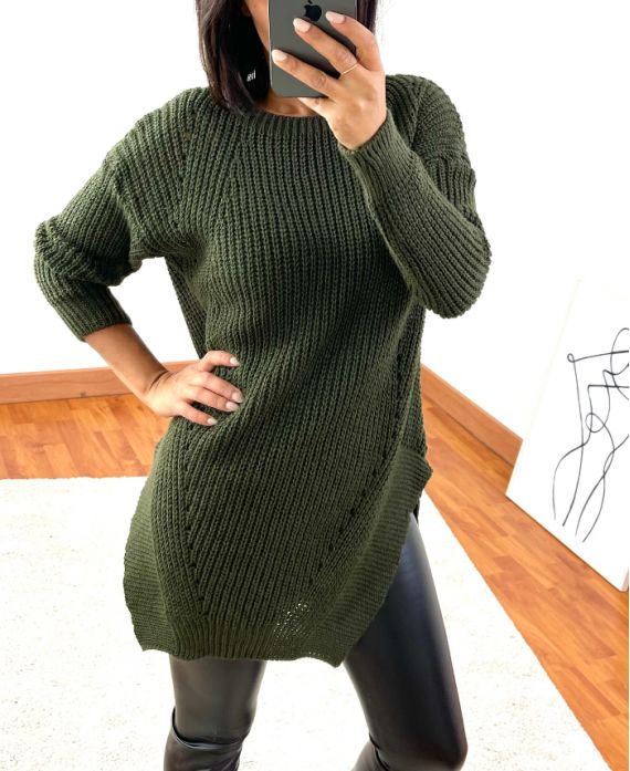 PULLOVER LUNGO 953 VERDE MILITARE