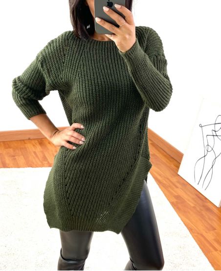 PULLOVER LONG 953 VERT MILITAIRE