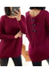 PULLOVER DOS A PETITS NOEUDS 802 BORDEAUX