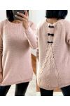 PULLOVER DOS A PETITS NOEUDS 802 ROSE