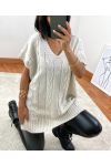 KNIT SWEATER TWISTED SHORT SLEEVES 03 BEIGE