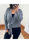 A08 GREY SHORT KNIT VEST