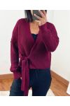 A08 BURGUNDY SHORT KNIT VEST