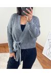 A08 GREY SHORT KNIT VEST