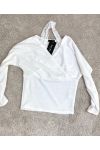 PULL DENTELLE EFFET 2 EN 1 9739 BLANC