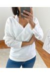 PULL DENTELLE EFFET 2 EN 1 9739 BLANC