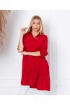EVASEE DRESS WITH POCKETS 9351 BURGUNDY