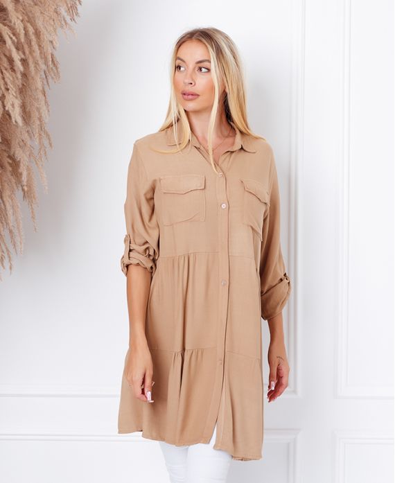 EVASEE DRESS WITH POCKETS 9351 CAMEL