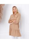 VESTIDO EVASEE CON BOLSILLOS 9351 CAMEL