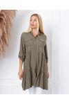 EVASEE DRESS WITH POCKETS 9351 MILITARY GREEN