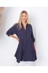 ROBE EVASEE AVEC POCHES 9351 BLEU MARINE