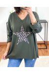 CAMISETAS ESTRELLA LEOPARDO PATRÓN 9648 VERDE MILITAR