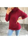A10 BURGUNDY ROLL NECK PULLOVER