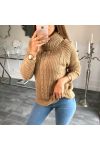 A10 CAMMELLO ROTOLO COLLO PULLOVER