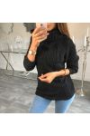 A10 BLACK ROLL NECK PULLOVER