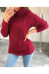 A10 BURGUNDY ROLL NECK PULLOVER