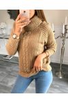 A10 CAMEL ROLL NECK PULLOVER