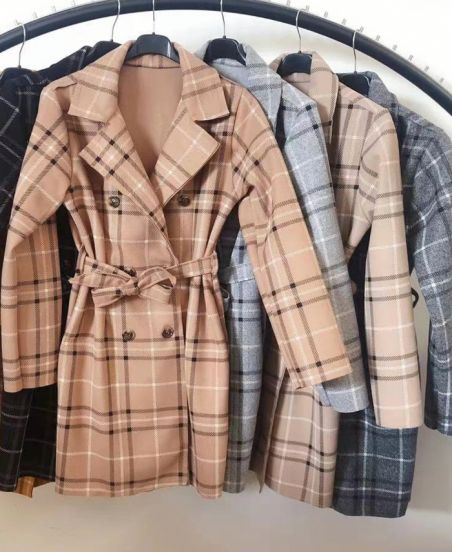 PLAID SHORT COAT 5879