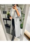 LONG TIE COAT GREY 2160