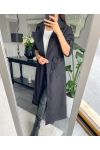 LONG TIE COAT BLACK 2160