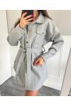 CAPPOTTO CINTURA EFFETTO OVER-SHIRT 2458 GRIGIO