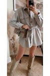 OVER-SHIRT EFFECT BELT COAT 2458 GREY