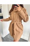 OVER-SHIRT EFFECT BELT COAT 2458 CAMEL