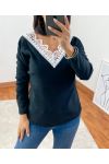 SWEATER SOFT LACE 1477 ZWART