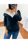 SWEATER SOFT LACE 1477 BLACK