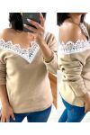 MAGLIONE DOLCE PIZZO 1477 BEIGE