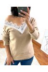 MAGLIONE DOLCE PIZZO 1477 BEIGE