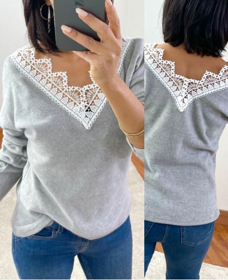 SWEATER SOFT LACE 1477 GRAY