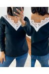 SWEATER SOFT LACE 1477 BLACK