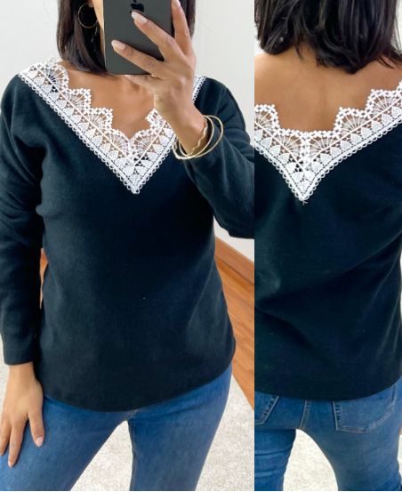 SWEATER SOFT LACE 1477 BLACK