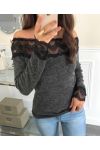 PULL DENTELLE 9123 GRIS FONCE