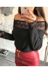 SWEATER LACE 9123 ZWART