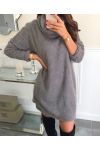 ROBE TUNIQUE COL ROULE 9175 GRIS