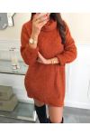 TUNIC DRESS ROLL NECK 9175 BRICK